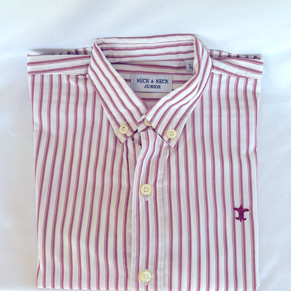 Unique Neck & Neck Brand Gently Worn Dress Long Sleeves Shirt Size 4 Stripe LN - Picture 3 of 10